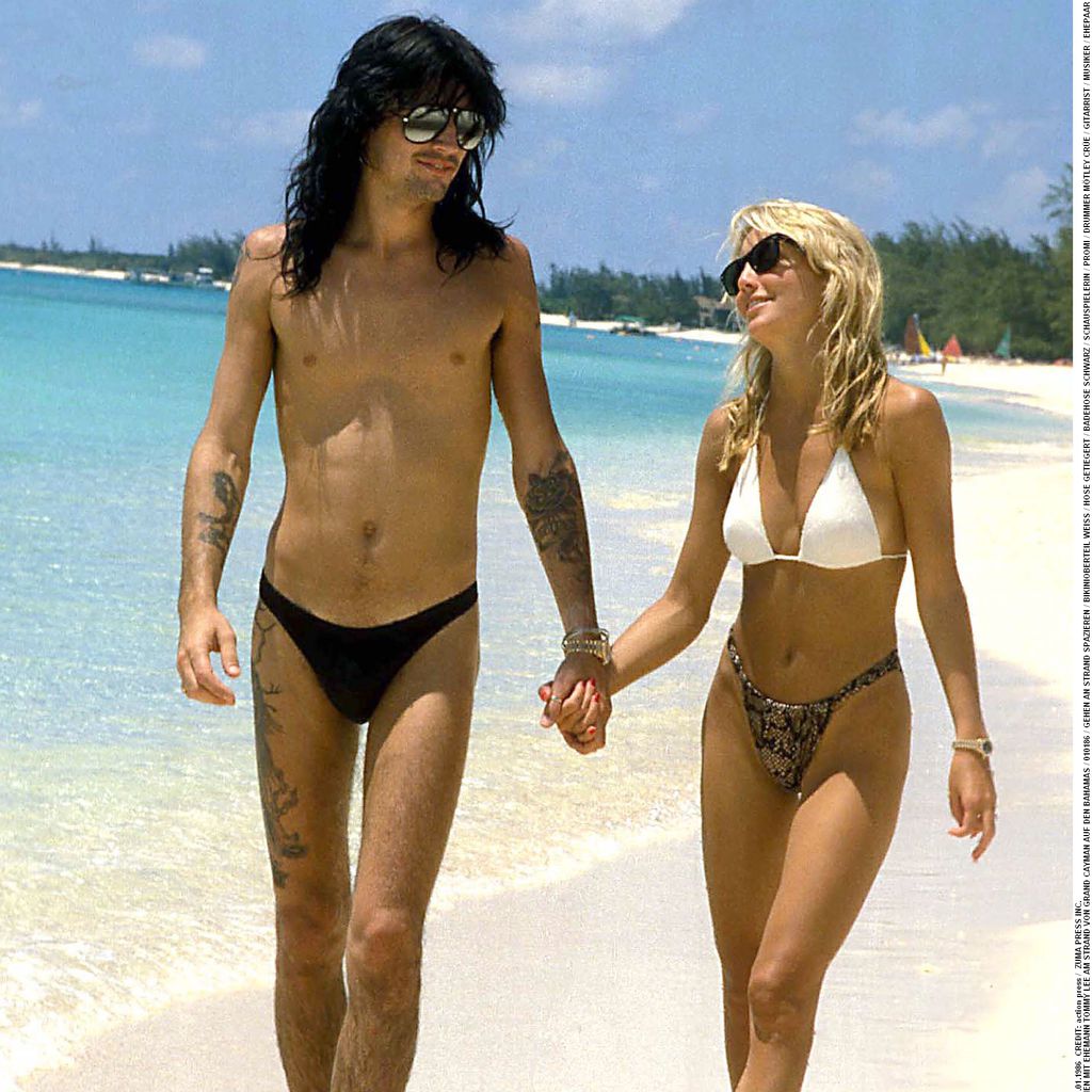 Heather Locklear und Tommy Lee 1986 auf den Bahamas