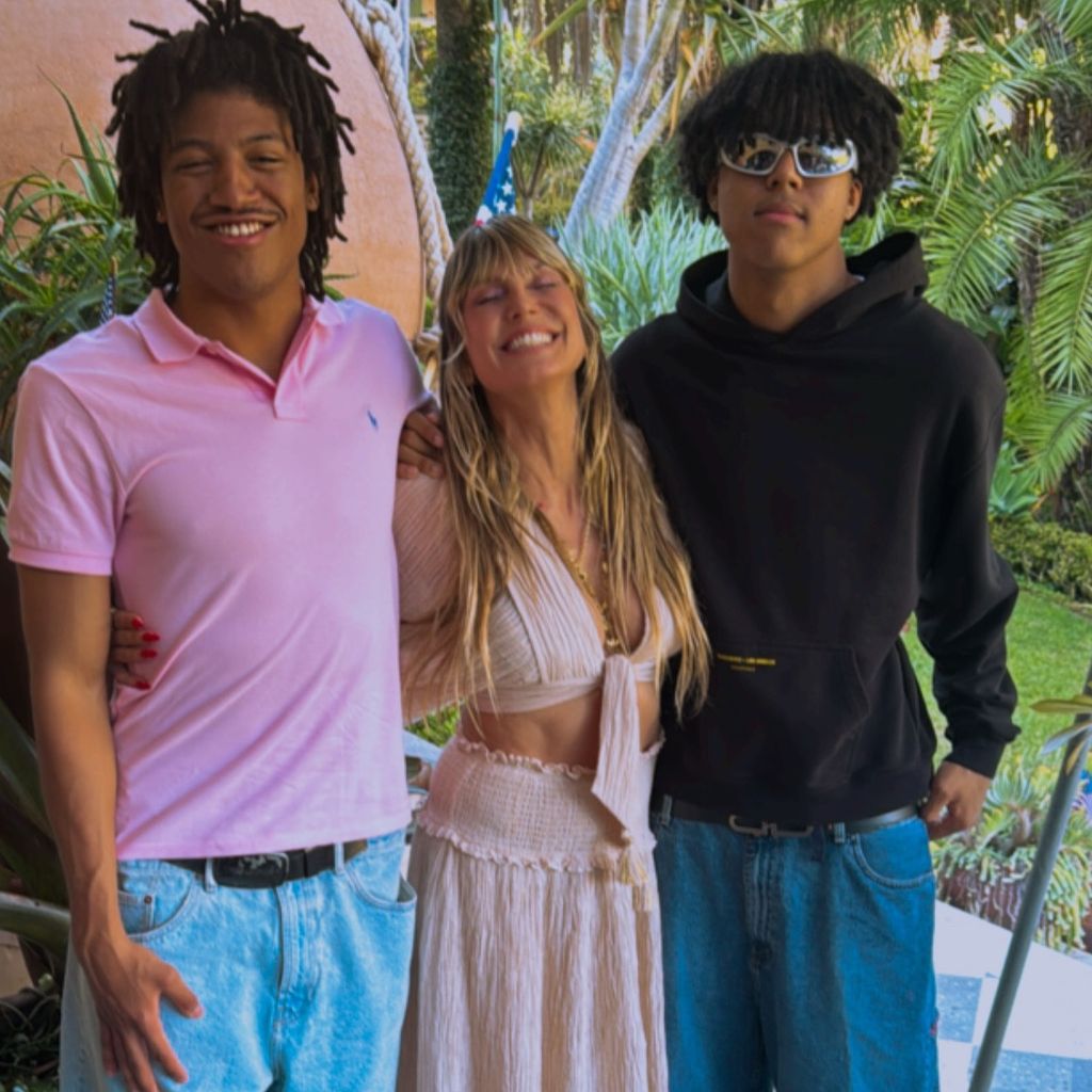 Heidi Klum mit ihren Söhnen Henry und Johan