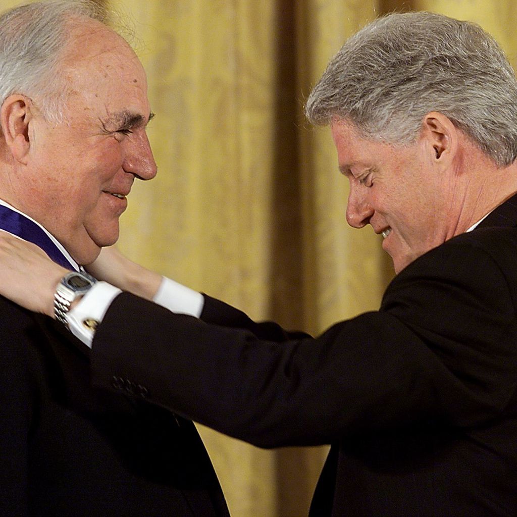 Helmut Kohl und Bill Clinton im Weißen Haus 1999