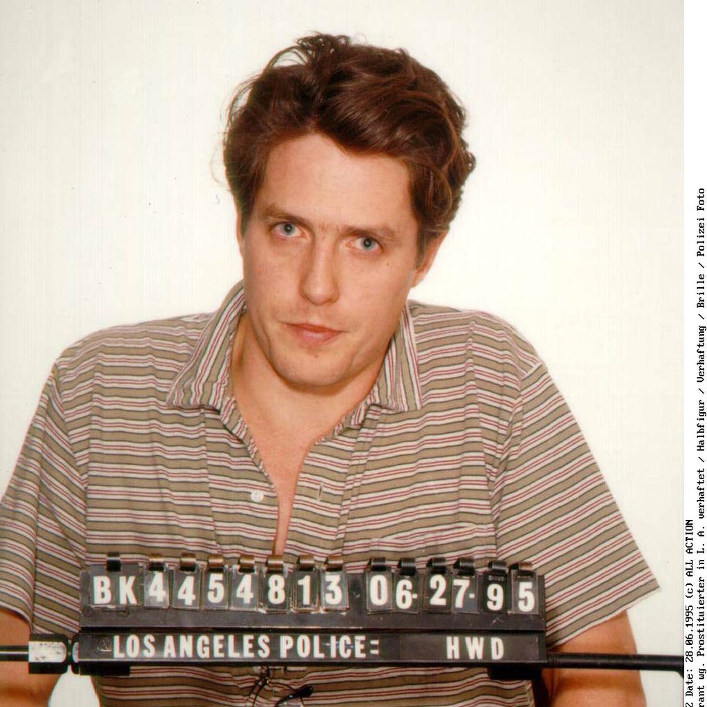 Polizeifoto von Hugh Grant
