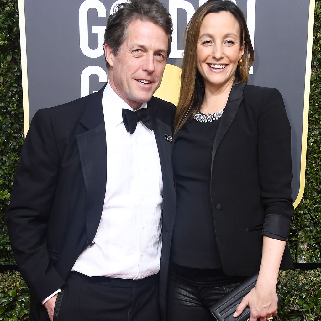 Hugh Grant udn Anna Eberstein bei den Golden Globes in Beverly Hills, Januar 2018