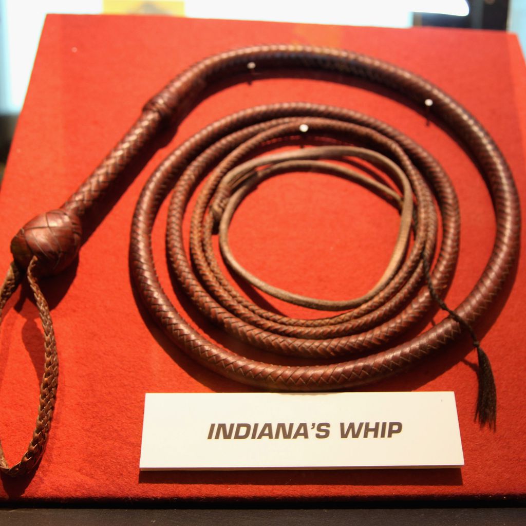 Indiana Jones Peitsche bei einer Ausstellung in London im Jahr 2009