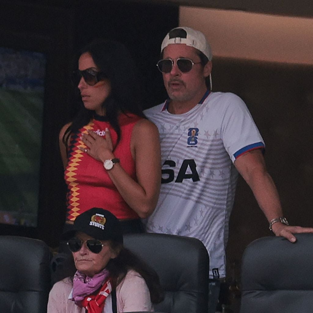 Ines de Ramon und Brad Pitt beim WM-Viertelfinale in Los Angeles