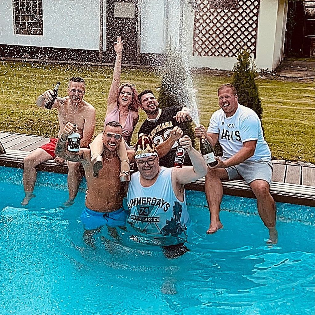Ingo und seine Freunde an seinem Junggesellenabschied