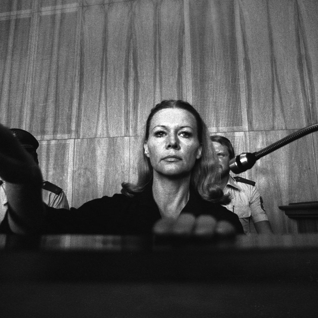 Ingrid van Bergen während ihres Prozesses 1977