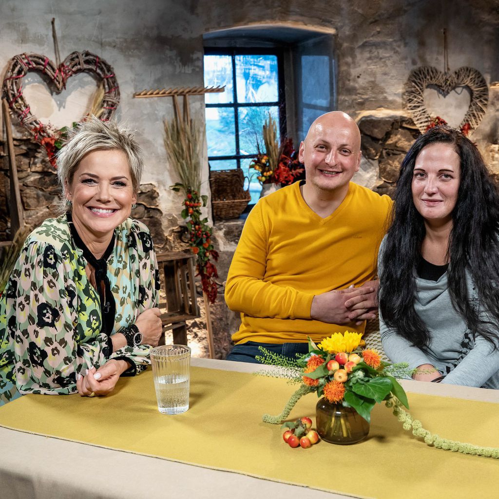 Inka Bause, Matze und Eyleen beim "Bauer sucht Frau"-Wiedersehen