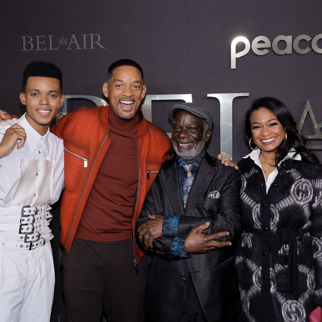 Jabari Banks, Will Smith, Joseph Marcell und Tatyana Ali bei der "Bel-Air"-Premiere 2022