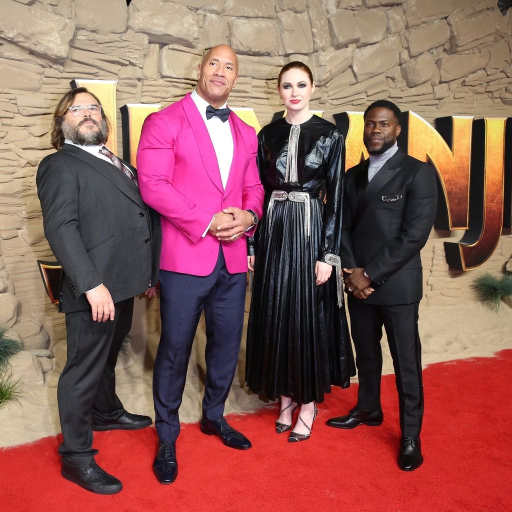 Jack Black, Dwayne Johnson, Karen Gillan und Kevin Hart in London, Dezember 2019