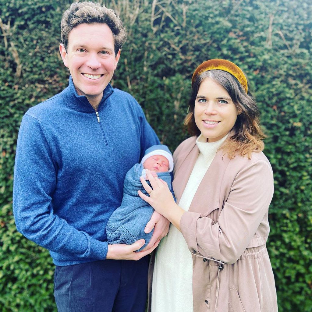 Jack Brooksbank und Prinzessin Eugenie mit ihrem Sohn August Philip Hawke