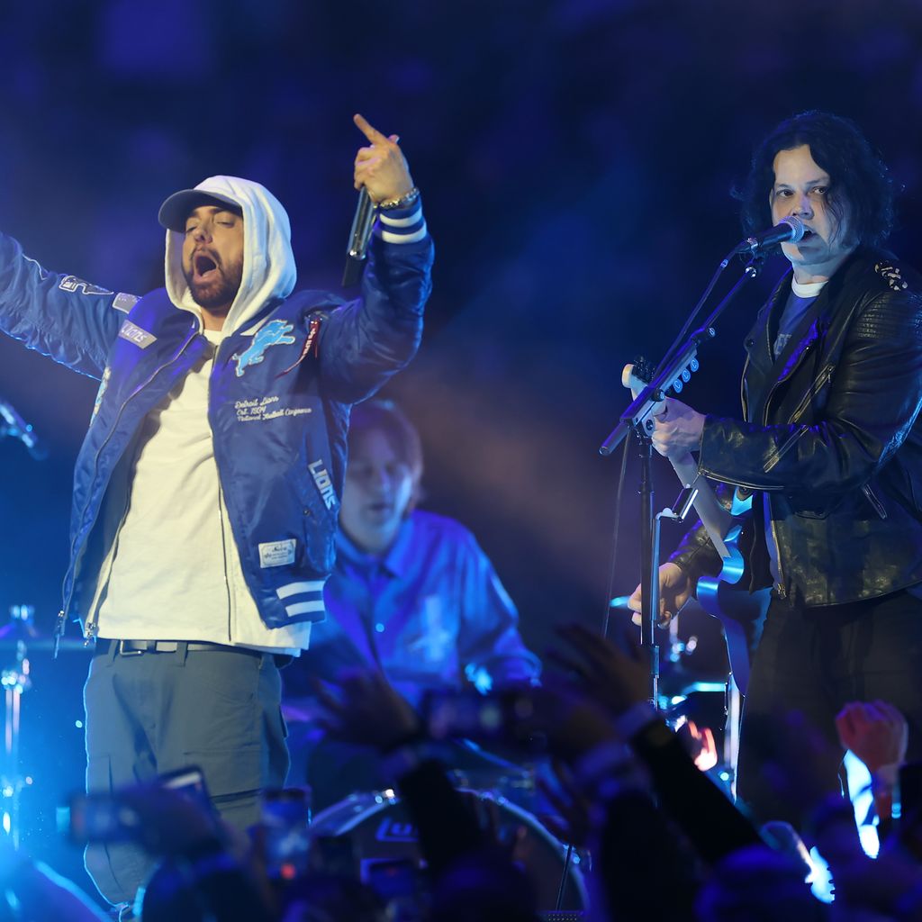 Jack White und Eminem bei der Halftimeshow an Thanksgiving