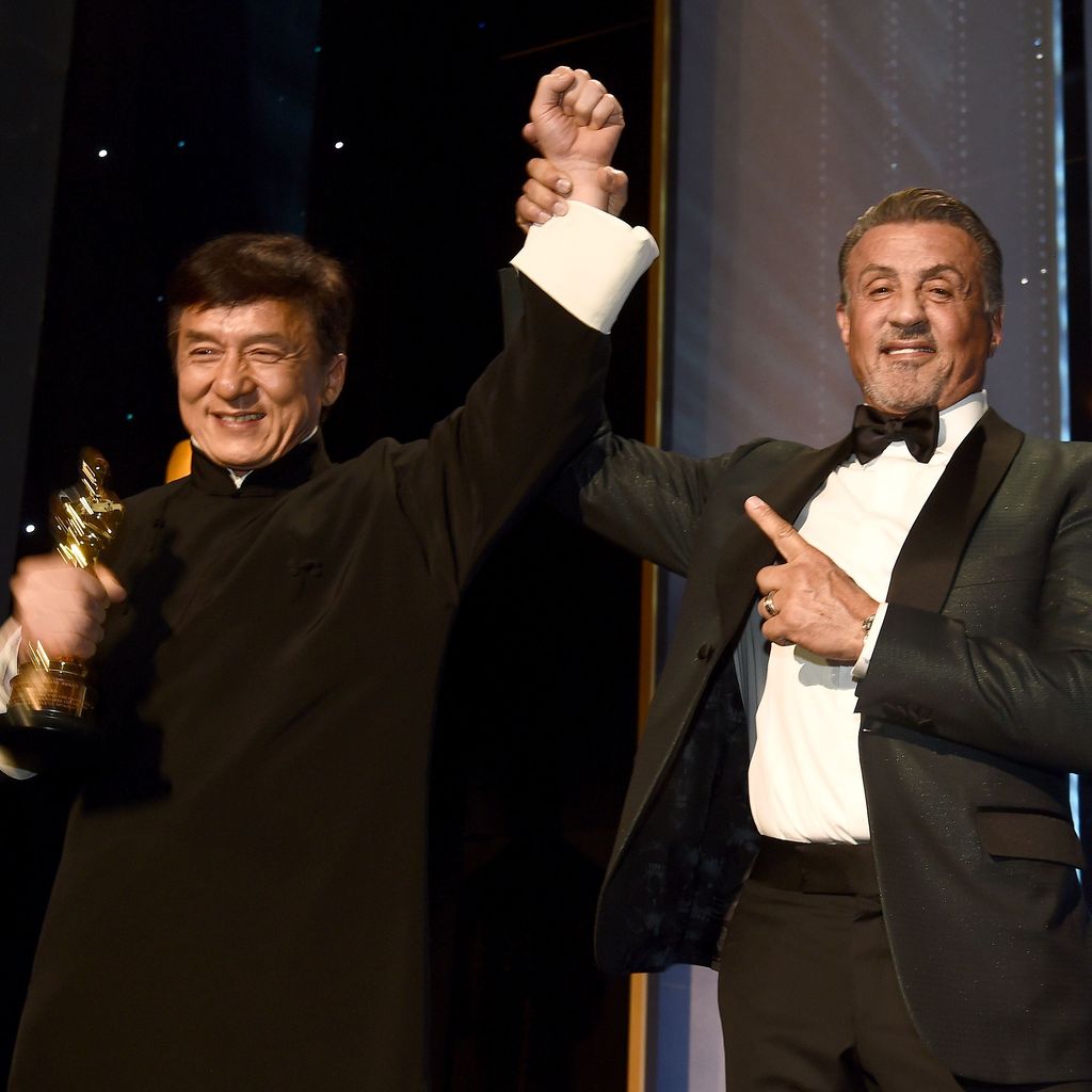 Jackie Chan und Sylvester Stallone im November 2016 bei den Governors Awards in L.A.