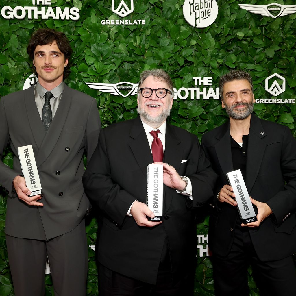 Jacob Elordi, Guillermo del Toro und Oscar Isaac bei den Gotham Awards, Dezember 2025