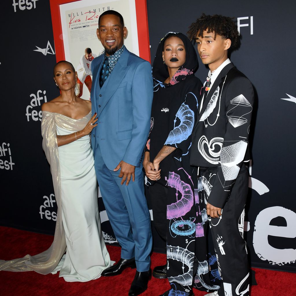 Jada Pinkett Smith mit Will, Willow und Jaden Smith bei der Premiere von "King Richard"