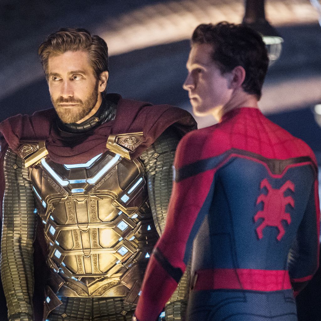 Jake Gyllenhaal und Tom Holland als Mysterio und Spider-Man in "Spider-Man: Far From Home"