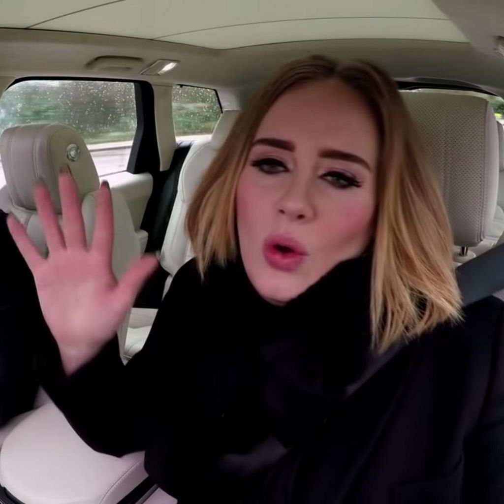 James Corden und Adele Adkins beim "Carpool Karaoke", Januar 2016