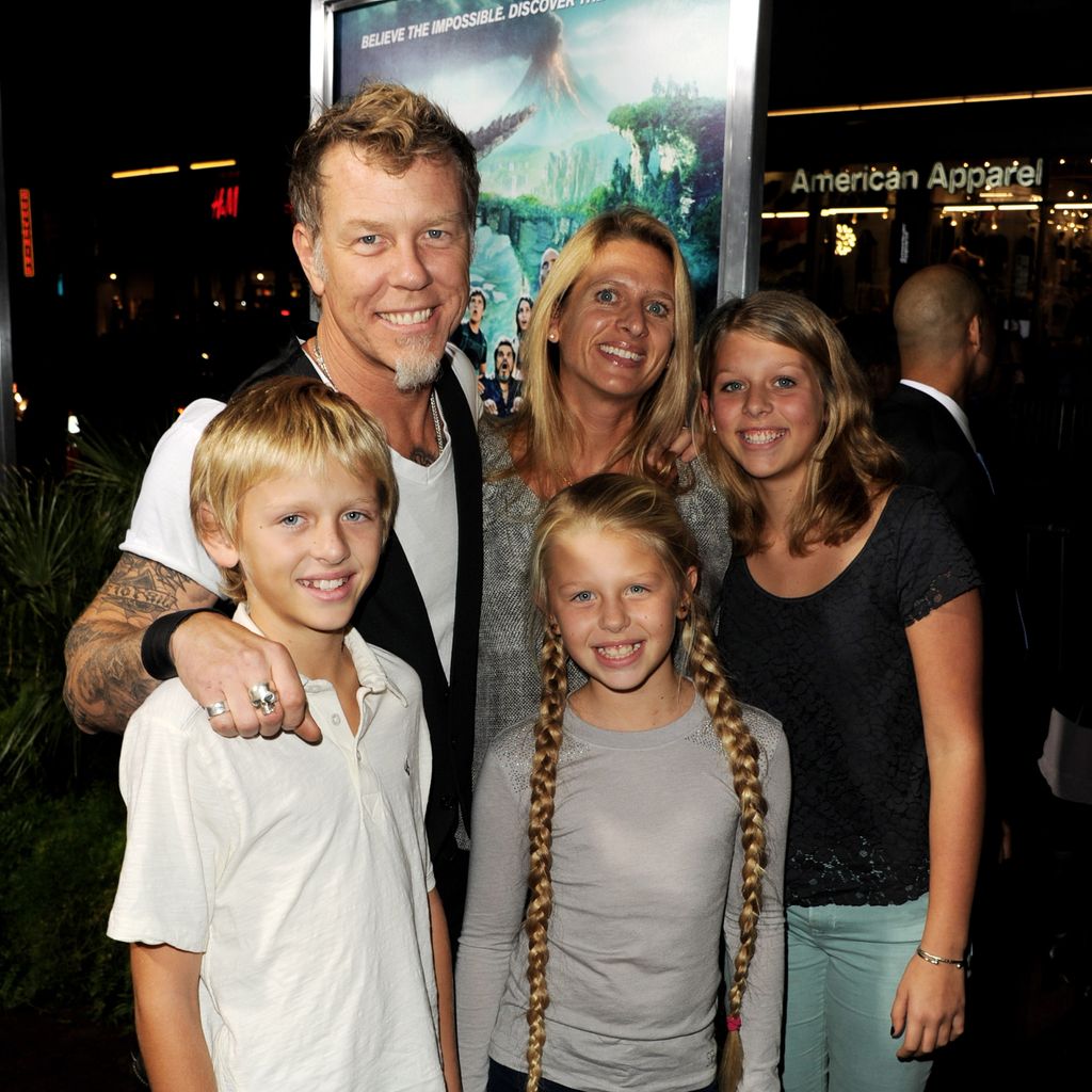 James Hetfield mit seiner Familie im Februar 2012