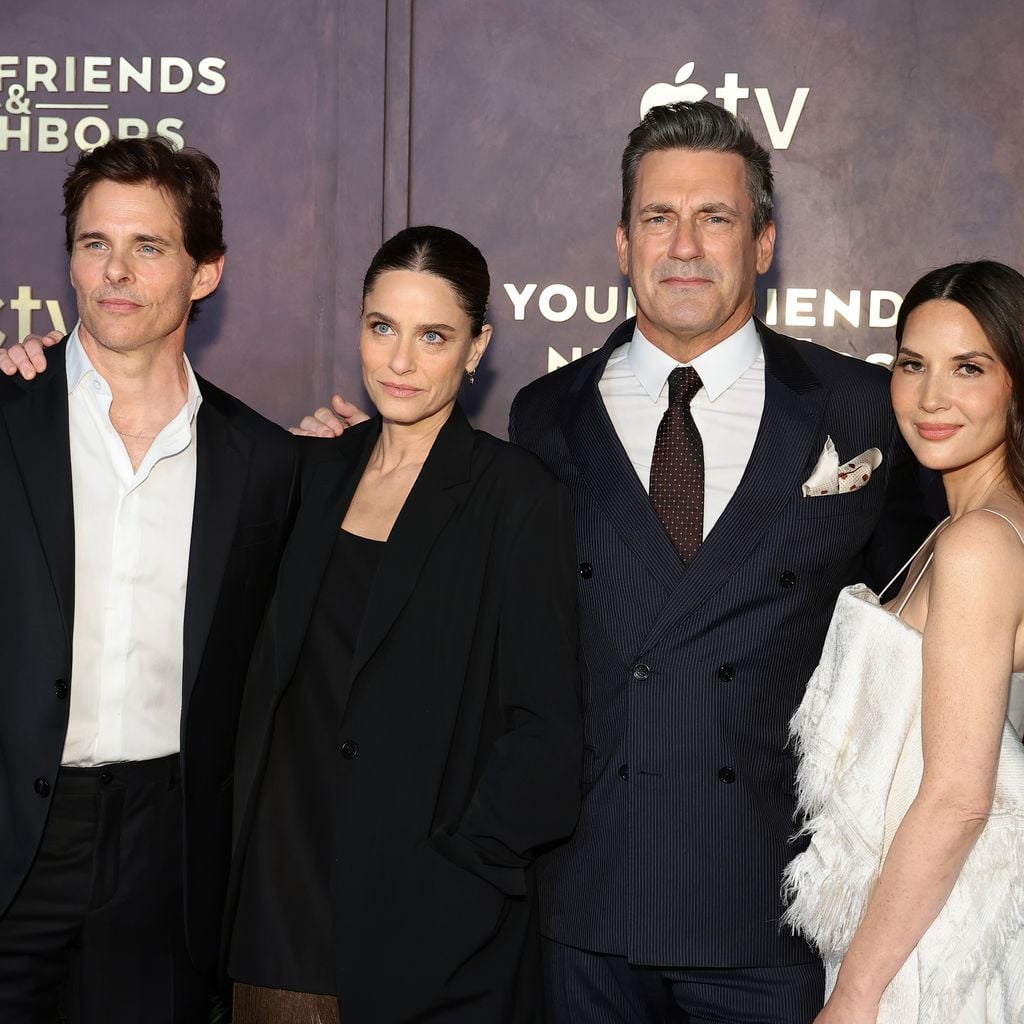 James Marsden, Amanda Peet, Jon Hamm und Olivia Munn bei der Premiere von Apple TVs "Your Friends & Neighbors" Staffel 2 in New York
