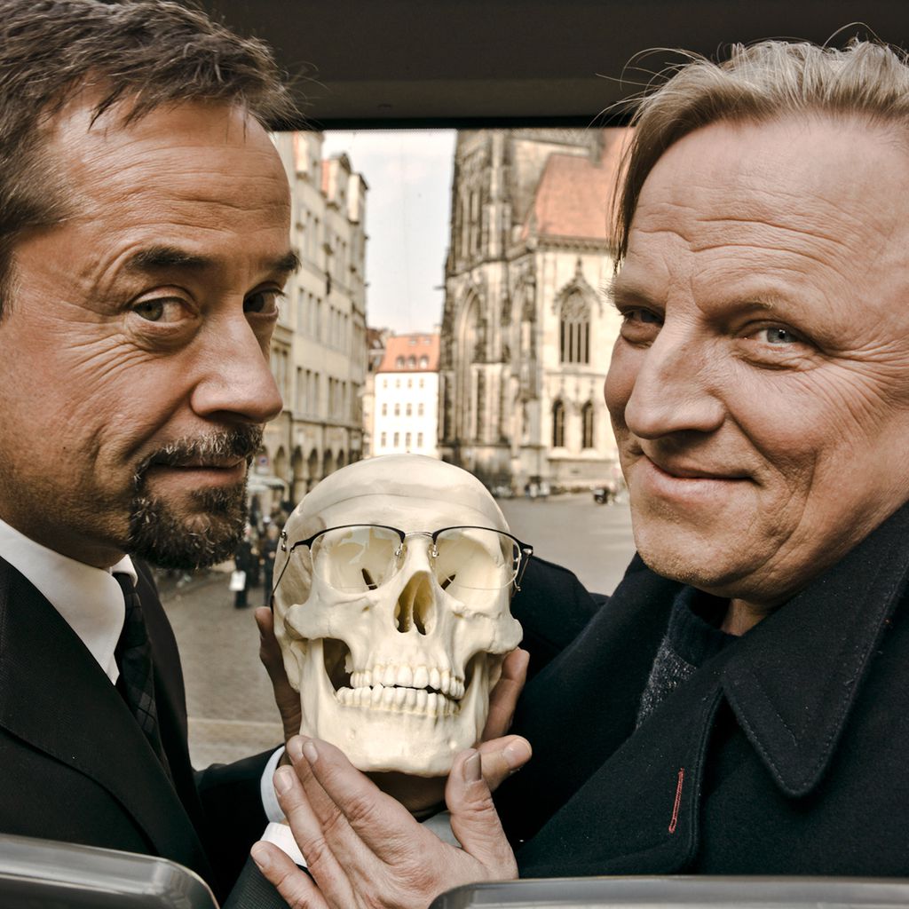 Jan Josel Liefers und Axel Prahl beim Tatort Münster