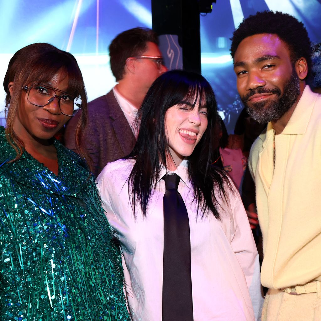 Janine Nabers, Billie Eilish und Donald Glover auf der Premiere von "Bienenschwarm" im März 2023