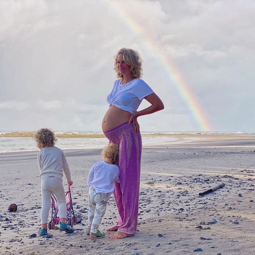 Janni Kusmagk mit ihren Kindern