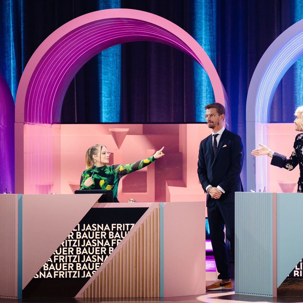 Jasna Fritzi Bauer, Joko Winterscheidt und Bill Kautlitz bei "Wer stiehlt mir die Show?"