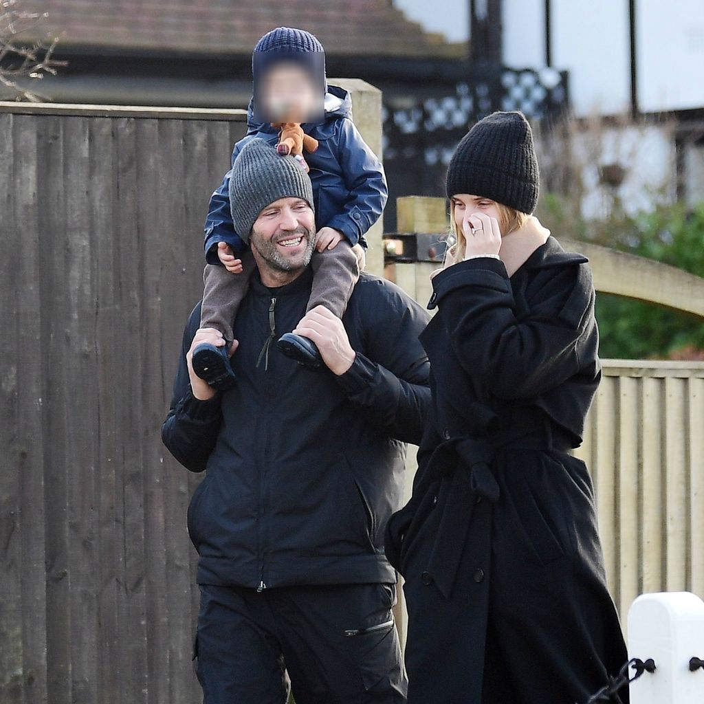 Jason Statham mit seiner Freundin Rosie Huntington-Whiteley und seinem Sohn Jack
