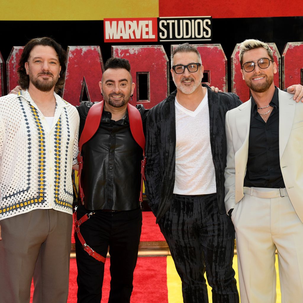 JC Chasez, Chris Kirkpatrick, Joey Fatone und Lance Bass bei der "Deadpool & Wolverine"-Premiere