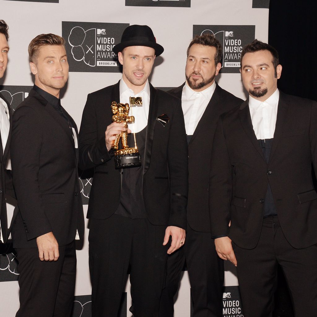 JC Chasez, Lance Bass, Justin Timberlake, Joey Fatone und Chris Kirkpatrick im Jahr 2013