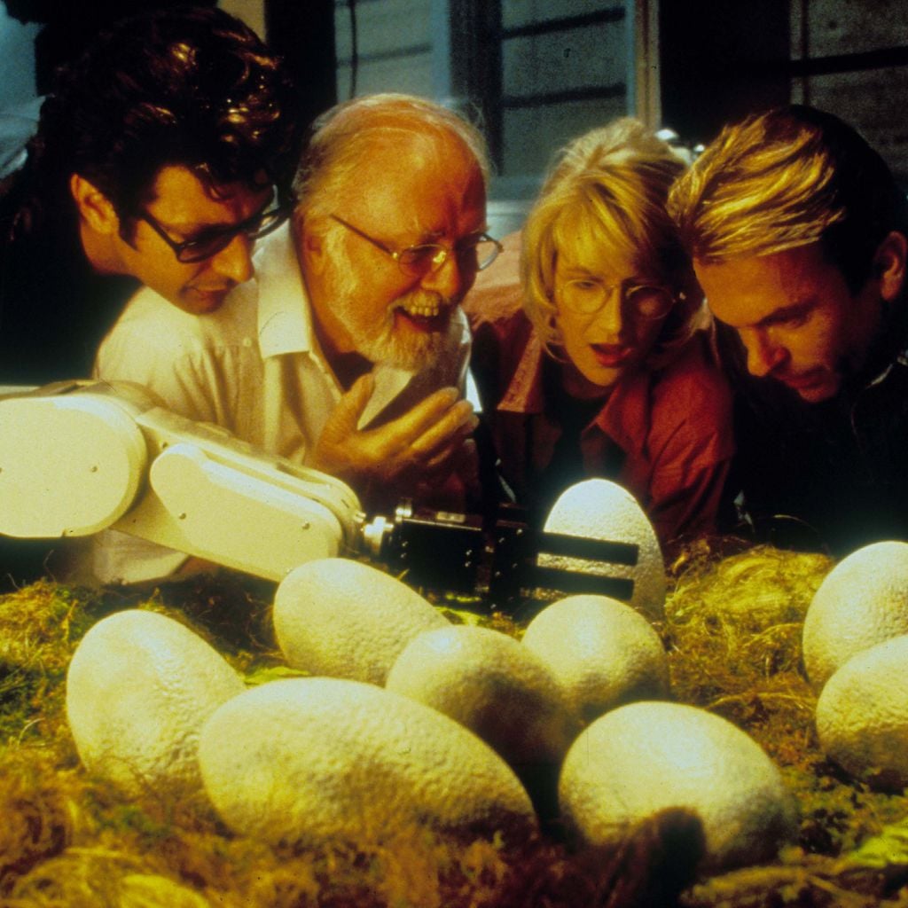 Jeff Goldblum, Richard Attenborough, Laura Dern und Sam Neill in "Jurassic Park" 1993