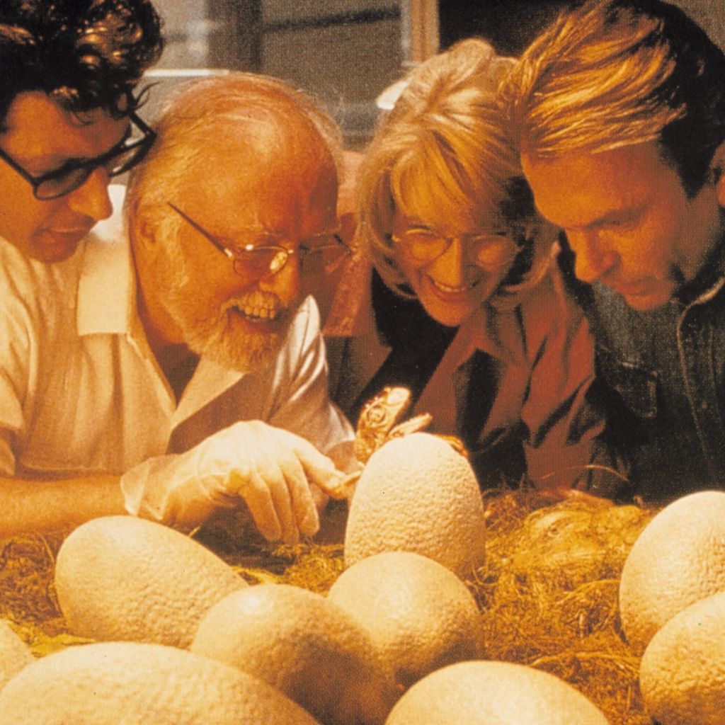 Jeff Goldblum, Sir Richard Attenborough, Laura Dern und Sam Neill in "Jurassic Park"