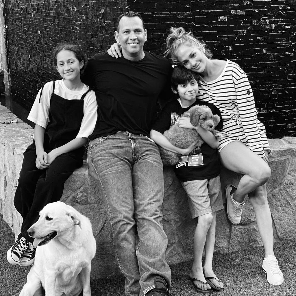 Jennifer Lopez mit ihren Kindern Emme Maribel und Maximilian David sowie Alex Rodriguez