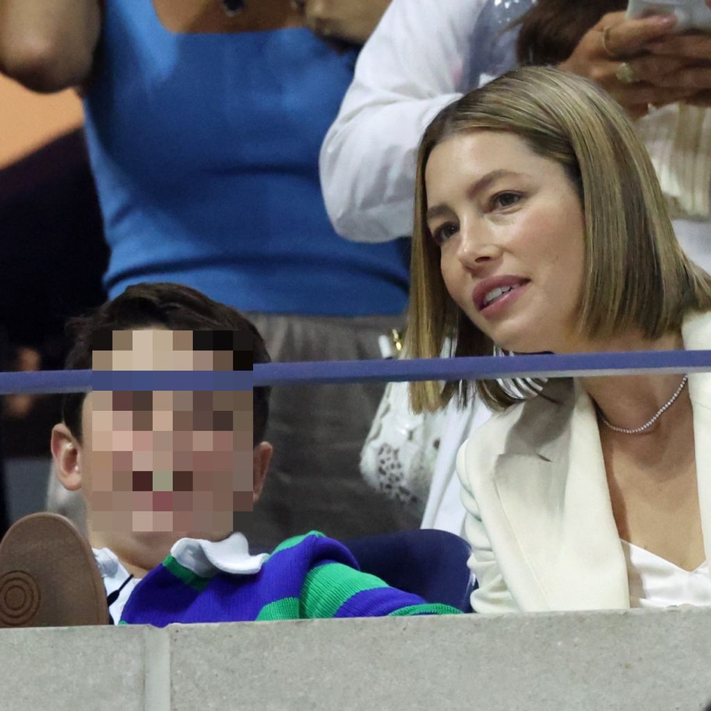 Jessica Biel mit ihrem Sohn Silas bei den US Open