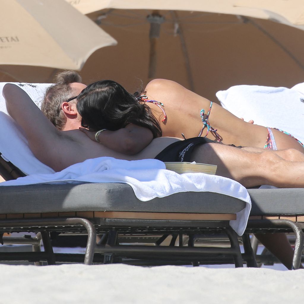 Jessica Ledon und David Guetta am Strand von Miami