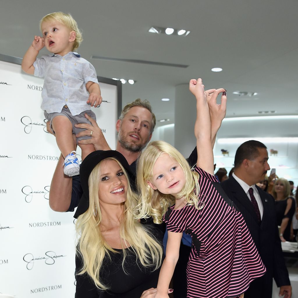 Jessica Simpson und Eric Johnson mit ihren Kindern Ace Knute und Maxwell Drew, September 2014