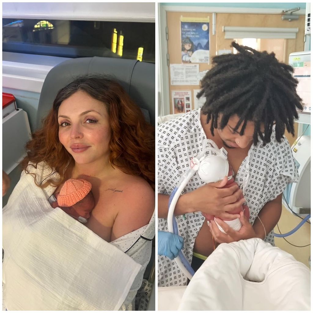 Jesy Nelson und Zion Foster mit ihren Zwillingen