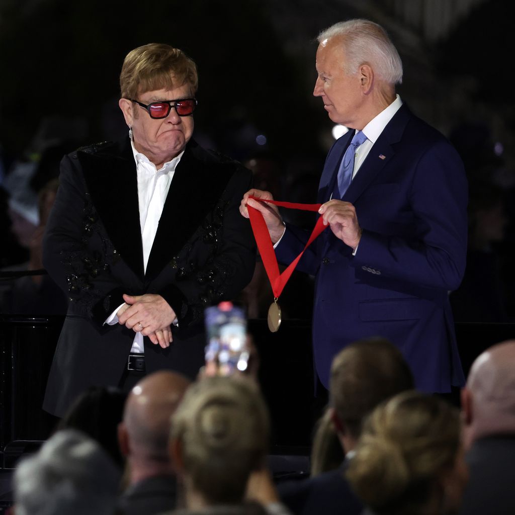 Jill Biden, Elton John und Joe Biden im September 2022