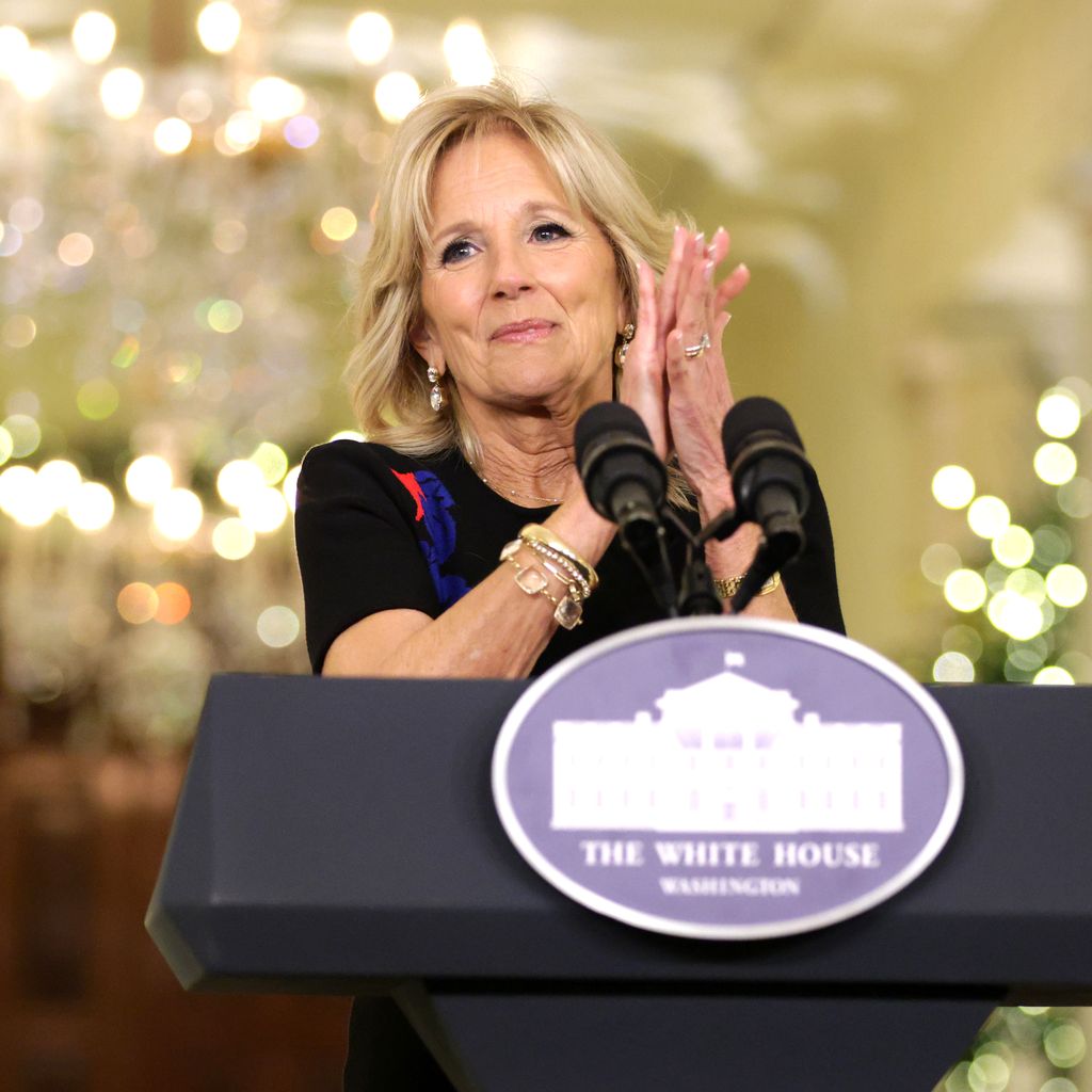 Jill Biden bei der Enthüllung der Weihnachtsdeko im Weißen Haus, 2022