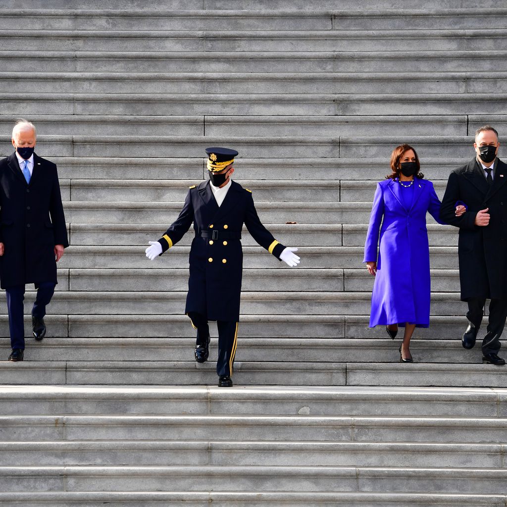 Jill und Joe Biden und Kamala Harris und Douglas Emhoff in Washington D.C. im Januar 2021