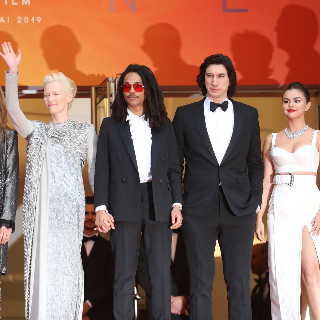 Jim Jarmusch, Sara Driver,Tilda Swinton, Luka Sabbat, Adam Driver und Selena Gomez 2019 in Cannes