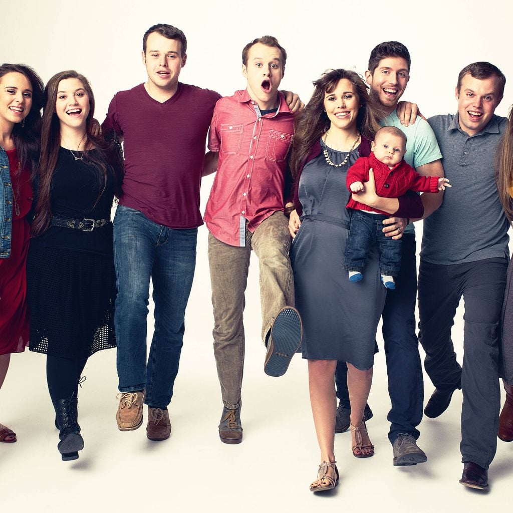 Jinger, Joy Anna, Joseph, Josiah, Jessa Duggar Seewald mit Spurgeon Seewald, Ben Seewald, John David und Jana Duggar