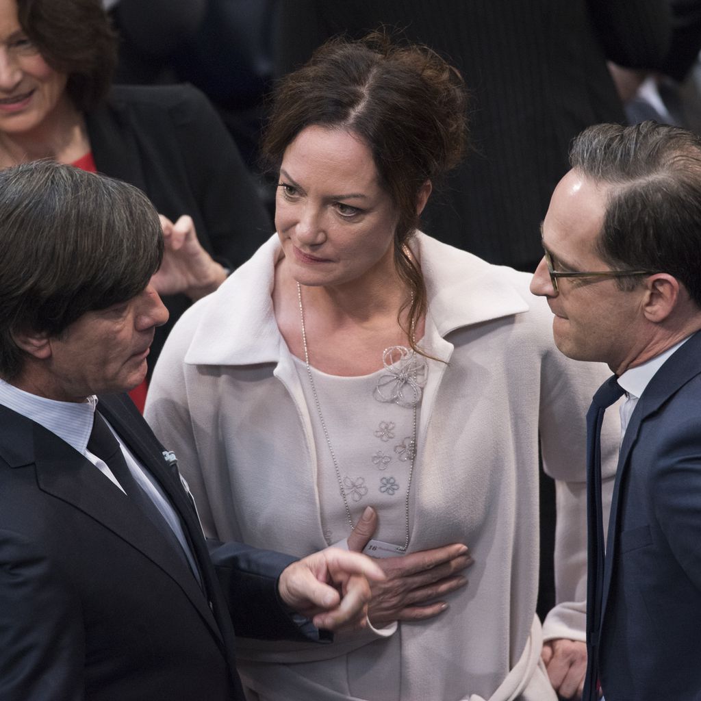 Joachim Löw, Natalia Wörner und Heiko Maas bei der Wahl zum Bundespräsidenten