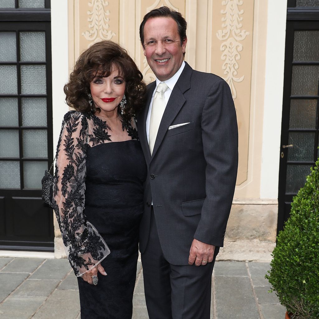 Joan Collins und Percy Gibson im Juni 2018 in Monaco