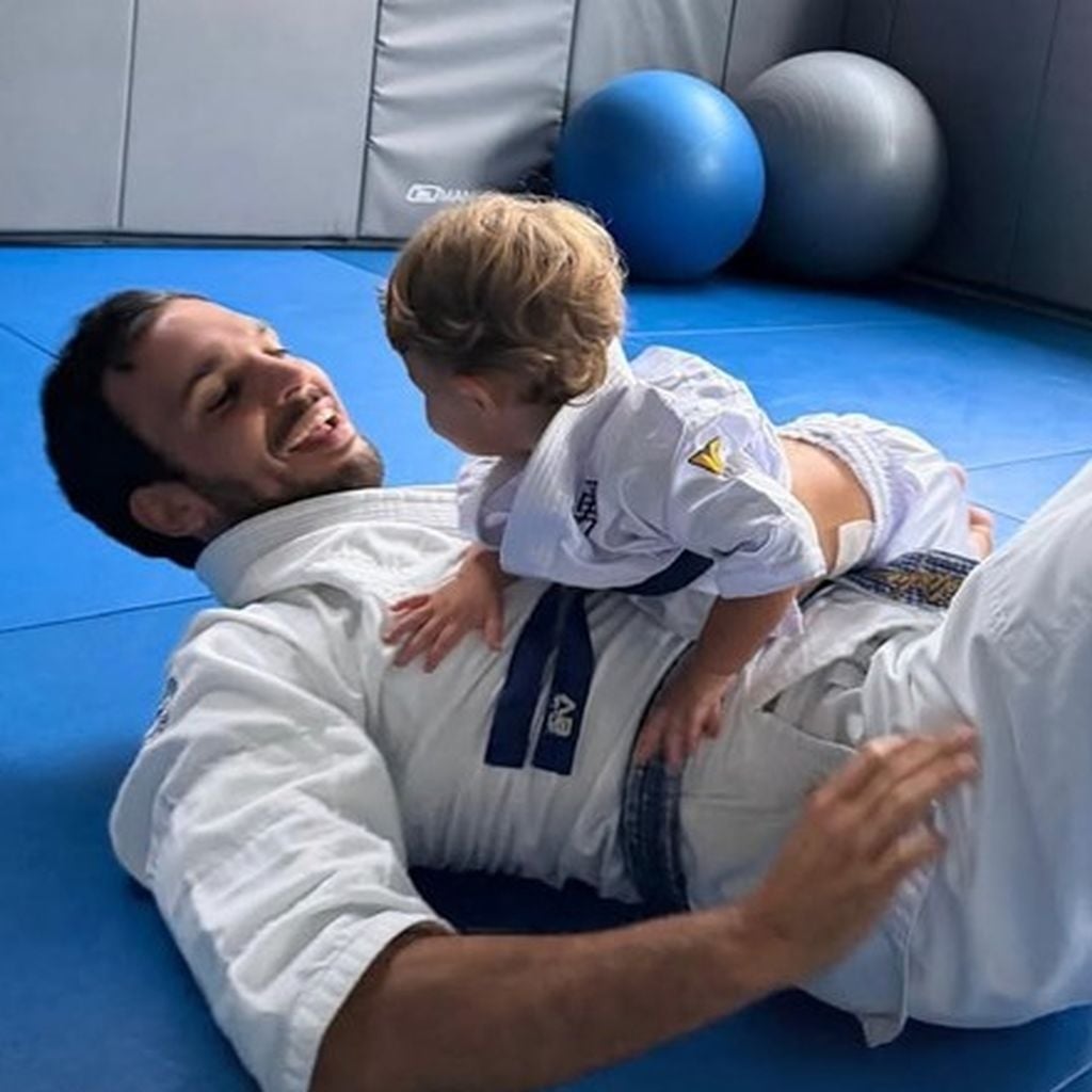 Joaquim Valente und sein Sohn machen Jiu-Jitsu