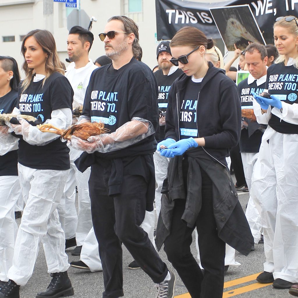 Joaquin Phoenix und Rooney Mara bei einer Demo in Los Angeles, Juni 2019