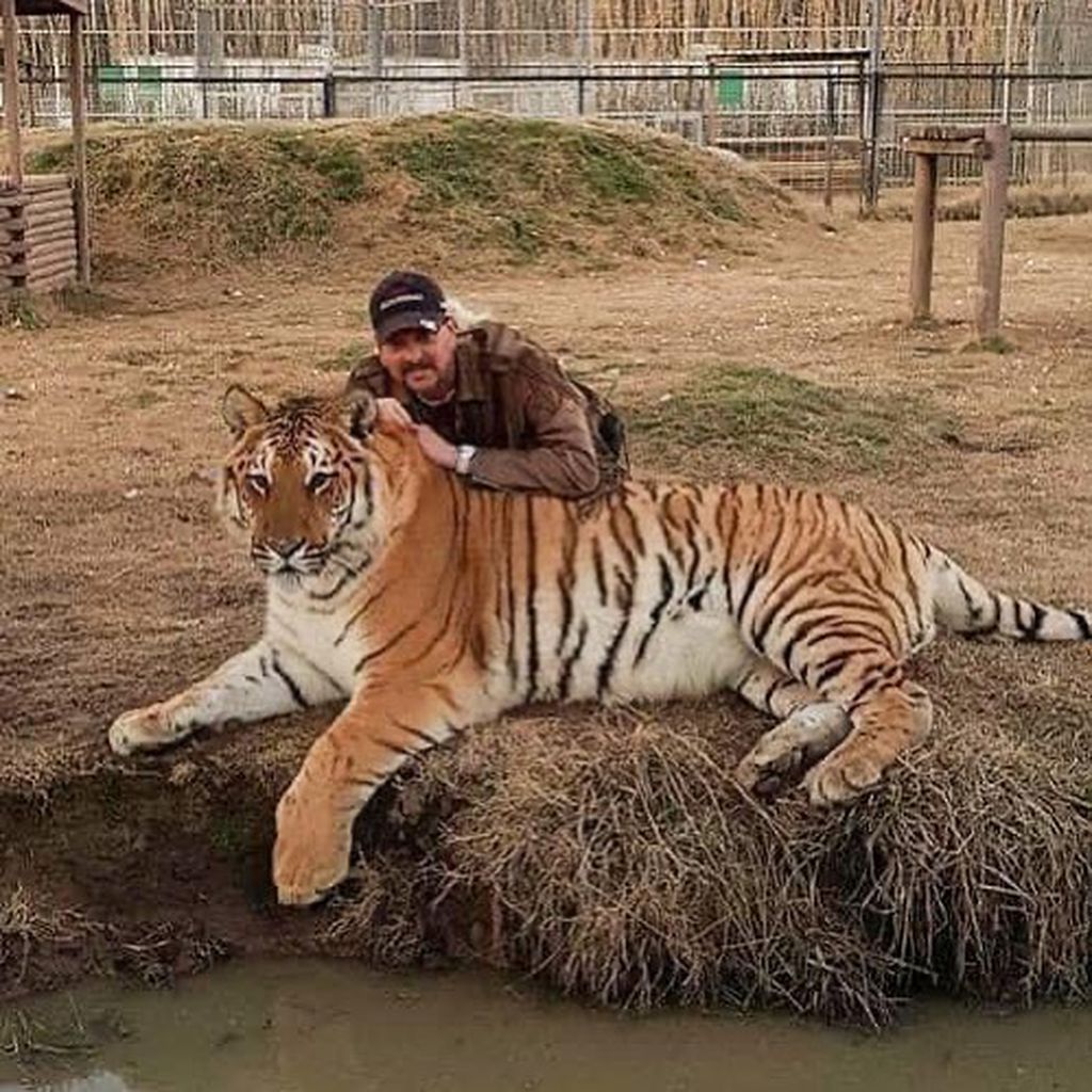 Joe Exotic mit einem Tiger