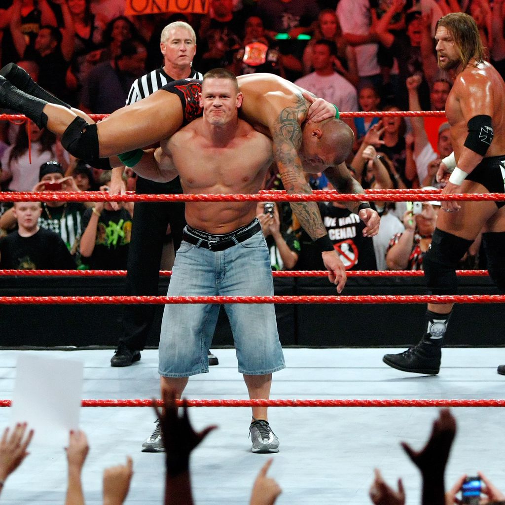 John Cena, Randy Orton und Triple H im August 2009