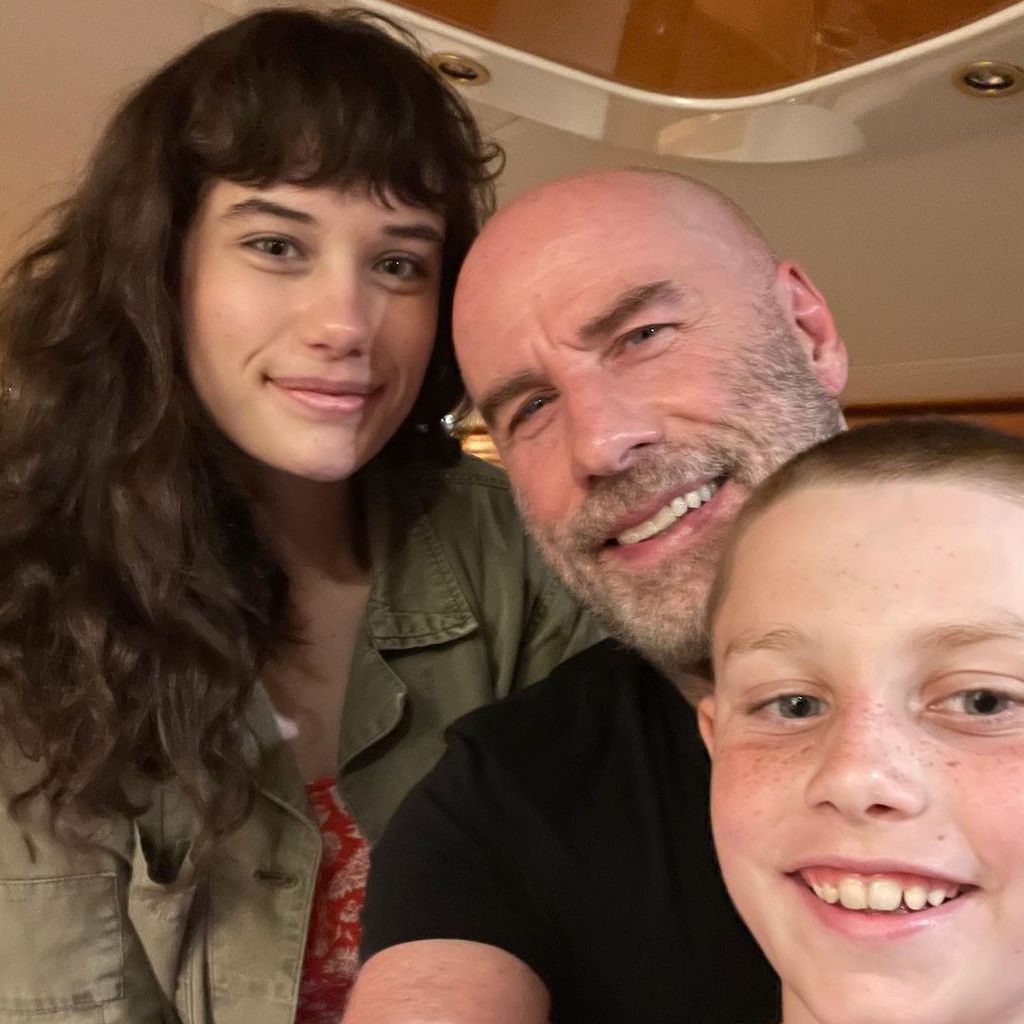 John Travolta mit seiner Tochter Ella Bleu Travolta und seinem Sohn Benjamin Travolta