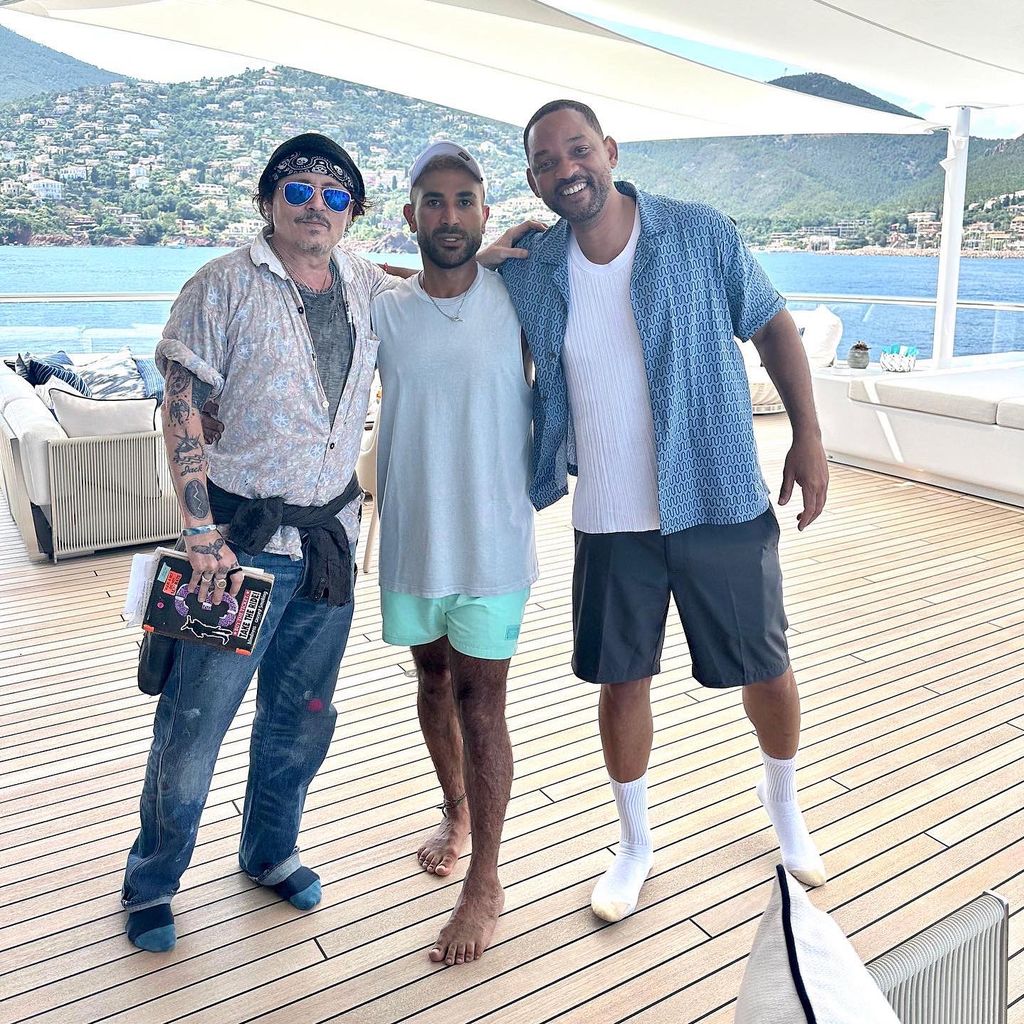 Johnny Depp, Ahmed Saad und Will Smith Juli 2024