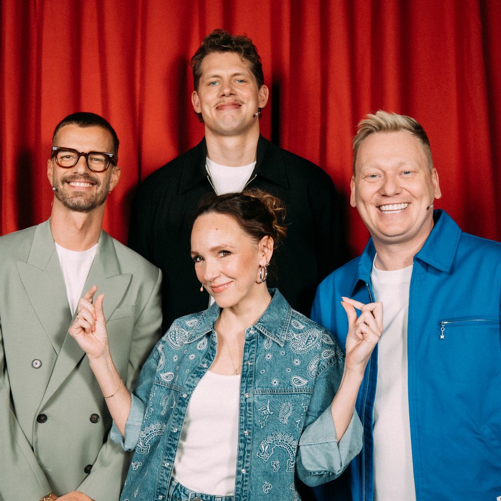 "Wer stiehlt mir die Show?"-Teilnehmer Joko Winterscheidt, Carolin Kebekus, Moritz Wagner und Jens "Knossi" Knossalla