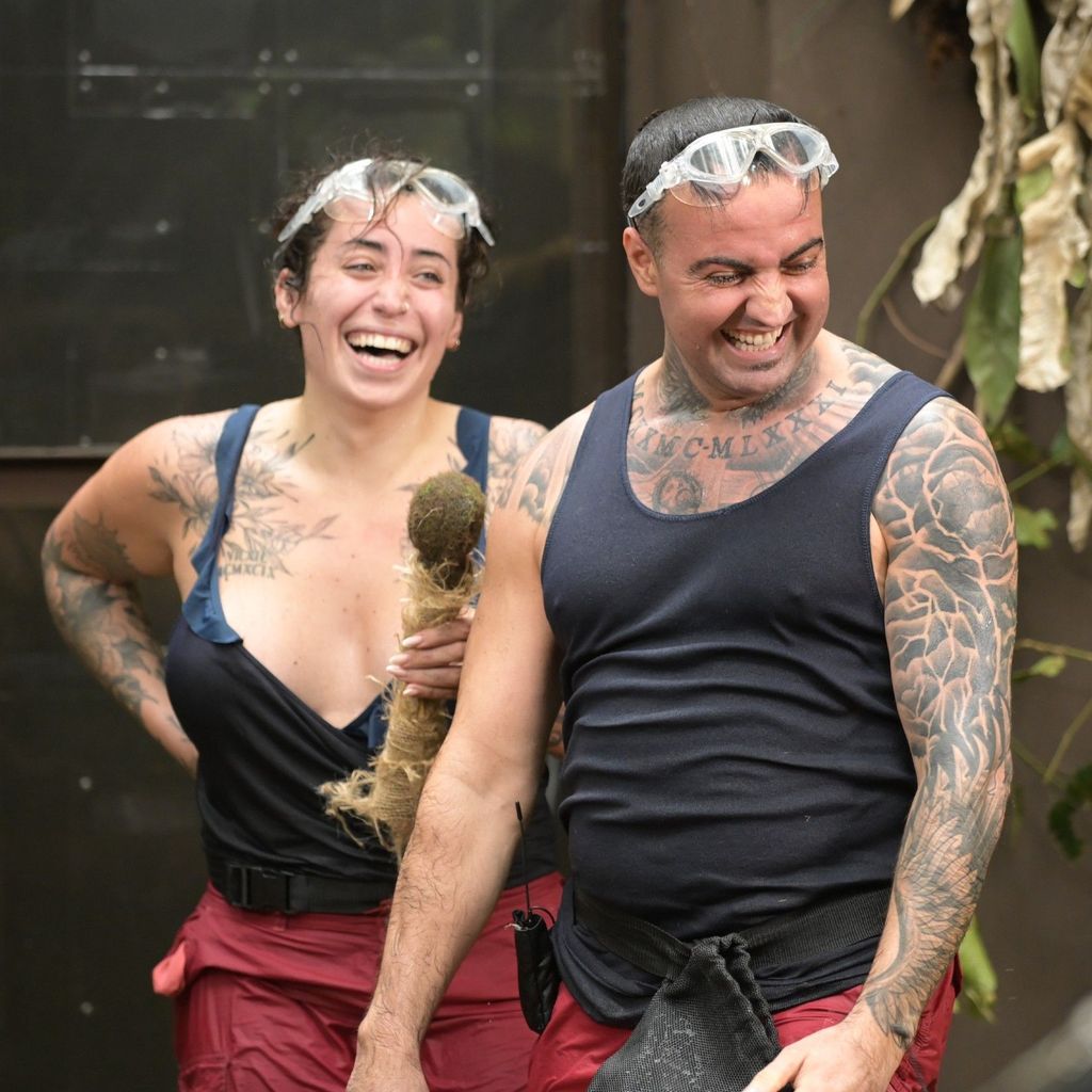 Jolina Mennen und Cosimo Citiolo während der Dschungelprüfung